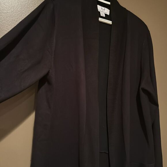 Magaschoni Black Cardigan Open Front Size XL Sweater - Picture 2 of 9